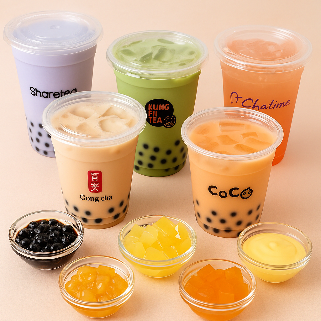 Bubble tea drinks from Gong Cha, CoCo, Chatime, Sharetea, and Kung Fu Tea with tapioca pearls, fruit jelly, and pudding toppings – The Boba Club nutrition guide