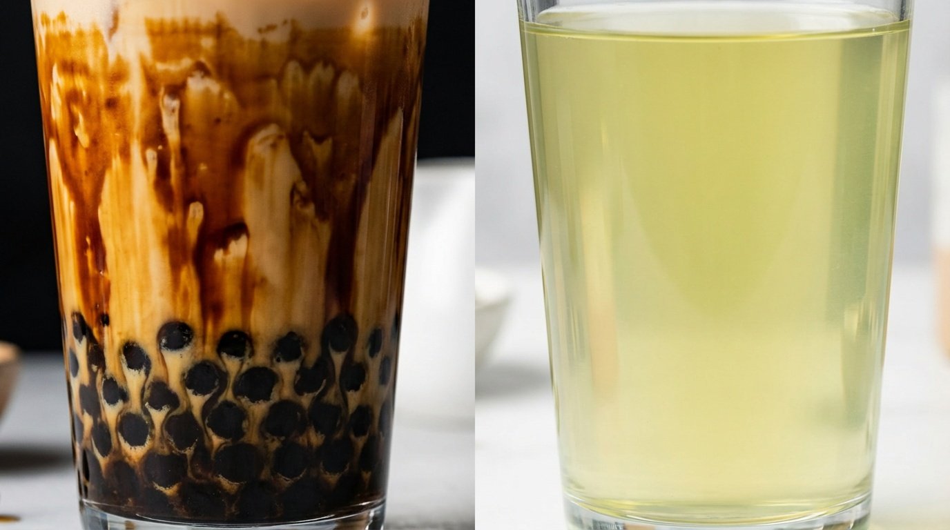 low calorie bubble tea comparison brown sugar milk tea vs light jasmine green tea